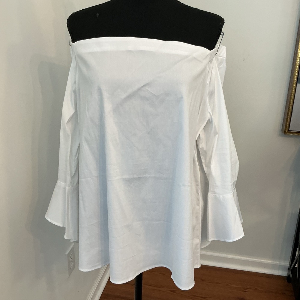 White Off-Shoulder Blouse - Picture 7 of 10